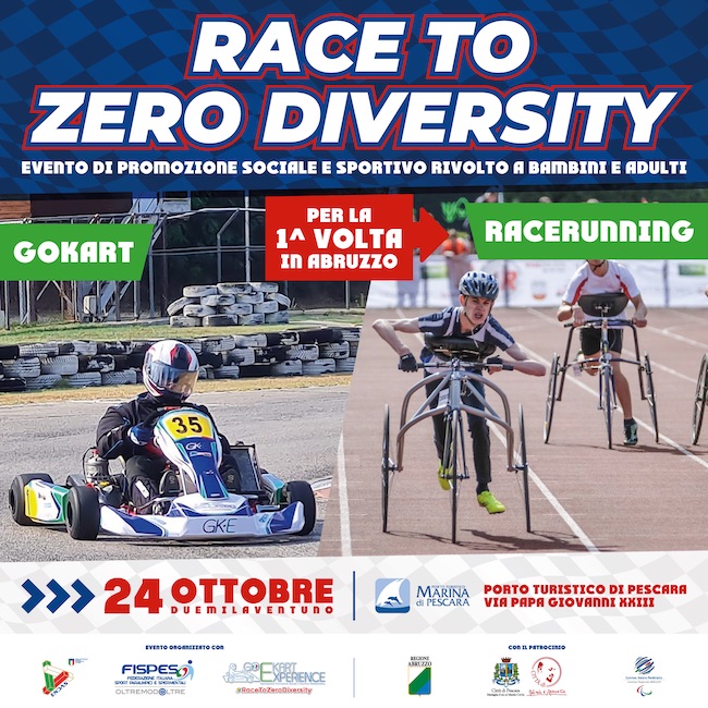 Go-kart e race running per un evento sportivo finalizzato all’integrazione sociale domenica 24 ottobre. Al via il progetto RACETOZERODIVERSITY 2022-2025